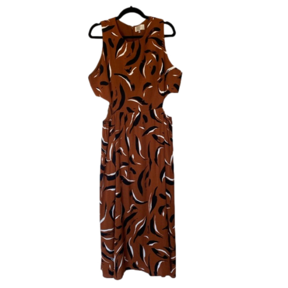 Corey Lynn Calter Brown, Black & White Printed Midi Dress
